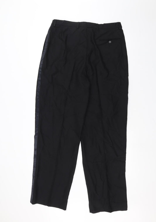 Preworn Mens Black   Dress Pants Trousers Size 34 in L30 in