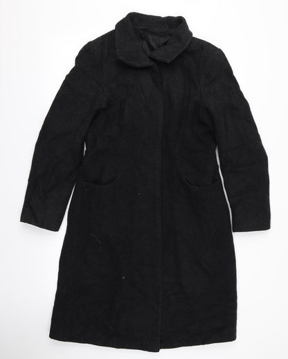 Womens UK Size M Preworn Black Overcoat
