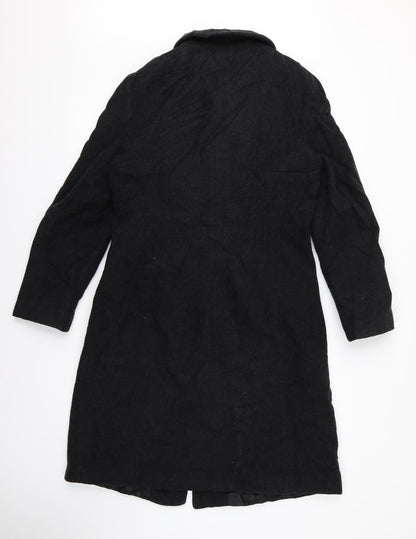 Womens UK Size M Preworn Black Overcoat