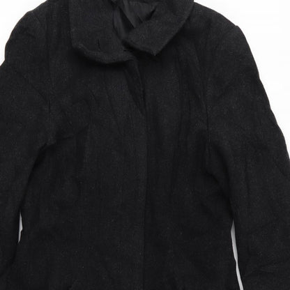 Womens UK Size M Preworn Black Overcoat