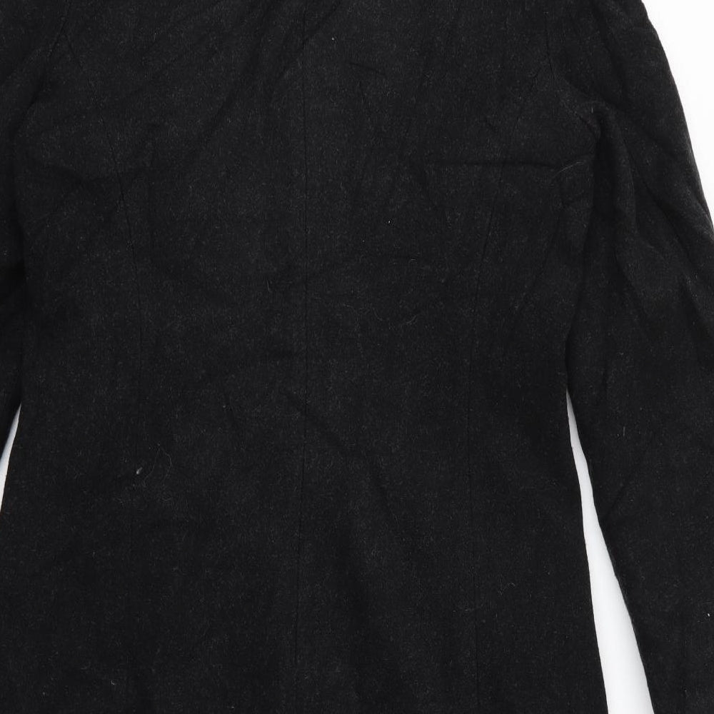 Womens UK Size M Preworn Black Overcoat