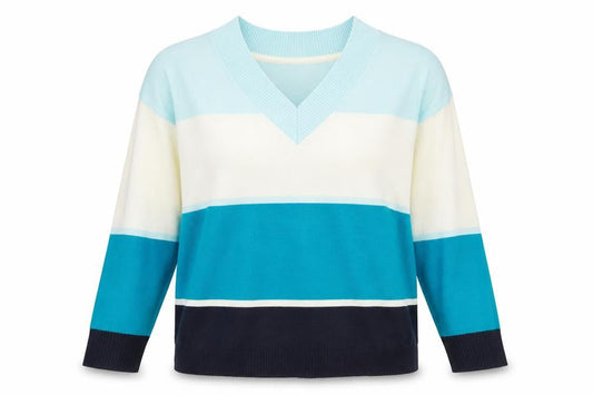 Principles Womens White Striped  Pullover Jumper Size 12