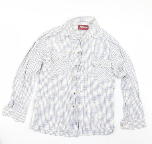 Mens UK Size L Jolliman Blue  Button-Up Long Sleeve Casual Shirt