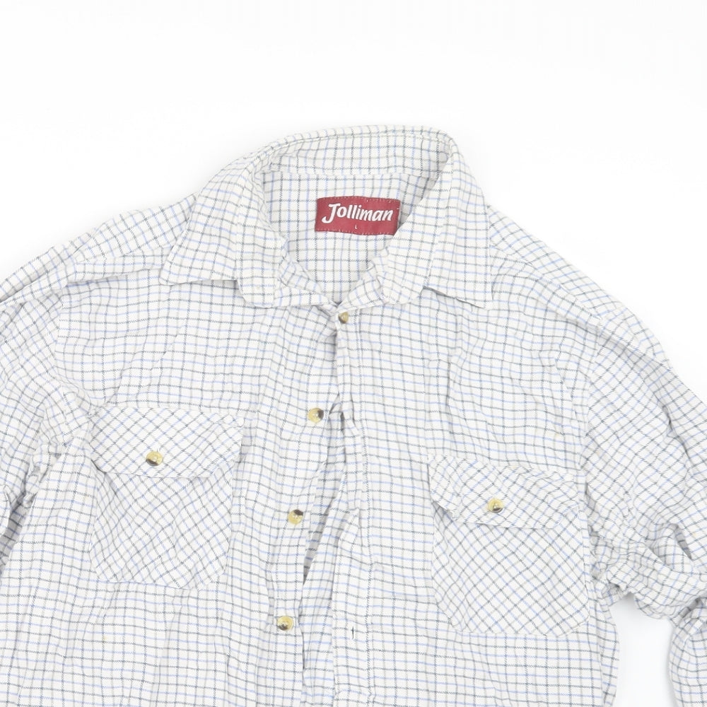 Mens UK Size L Jolliman Blue  Button-Up Long Sleeve Casual Shirt