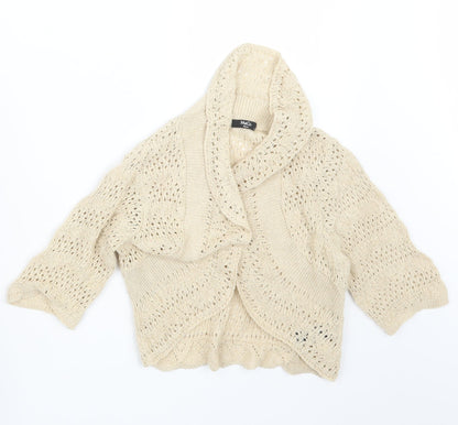 Womens UK Size XS M&Co Beige Cardigan Jumper
