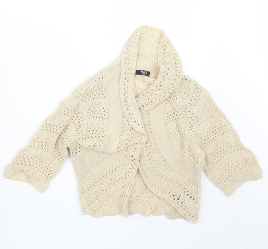 Womens UK Size XS M&Co Beige Cardigan Jumper