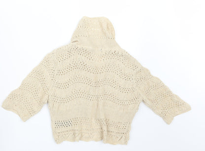 Womens UK Size XS M&Co Beige Cardigan Jumper