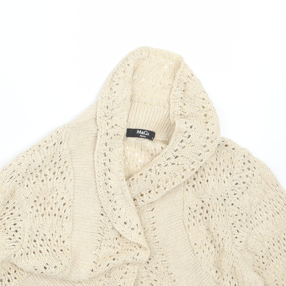 Womens UK Size XS M&Co Beige Cardigan Jumper