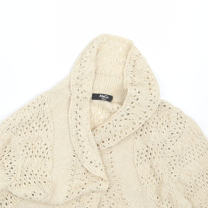 Womens UK Size XS M&Co Beige Cardigan Jumper