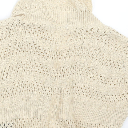 Womens UK Size XS M&Co Beige Cardigan Jumper