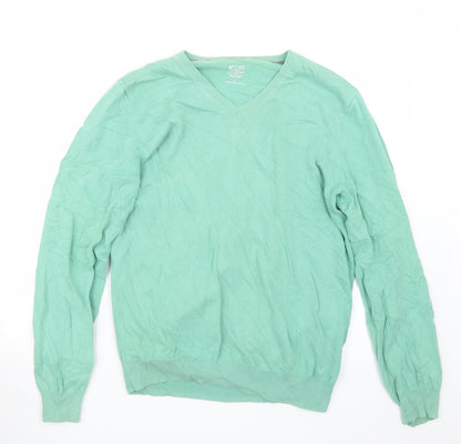 C* TWO Mens Green  Knit Pullover Jumper Size L