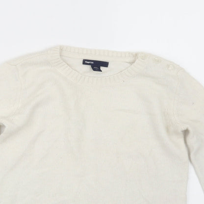 Gap Girls White  Knit Pullover Jumper Size 10-11 Years