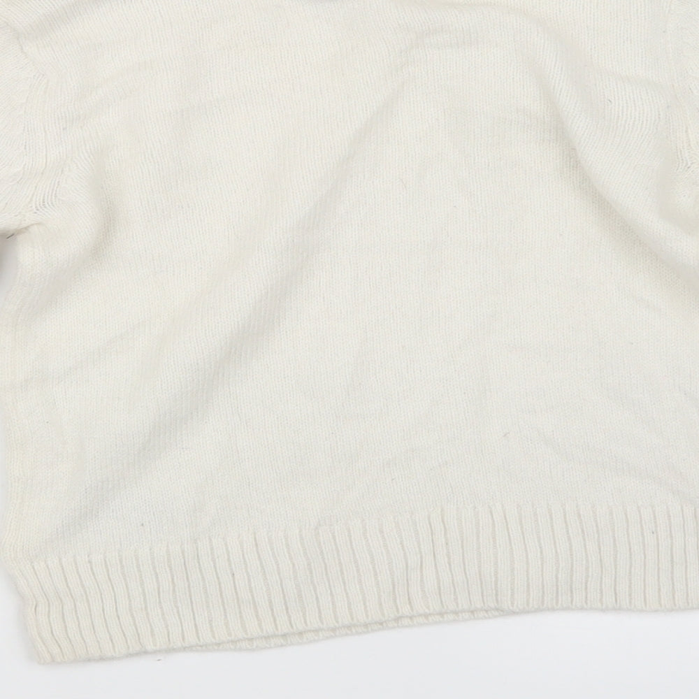 Gap Girls White  Knit Pullover Jumper Size 10-11 Years