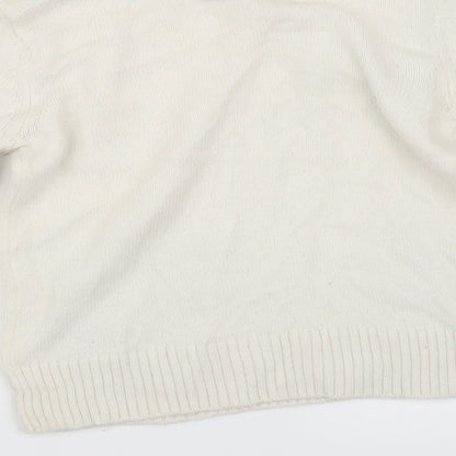 Gap Girls White  Knit Pullover Jumper Size 10-11 Years