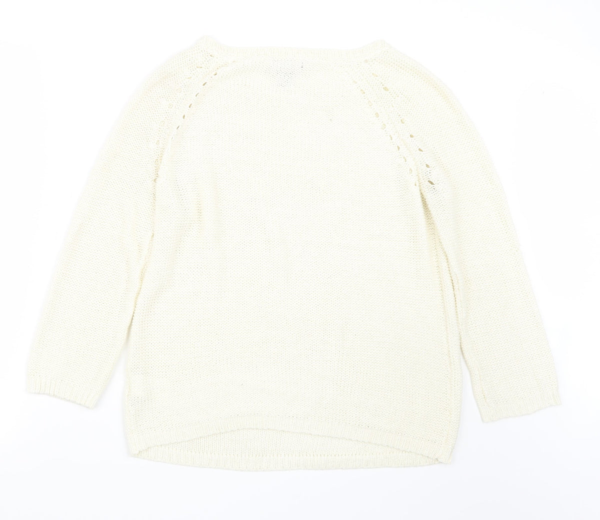 H&M Womens Ivory  Knit Pullover Jumper Size S
