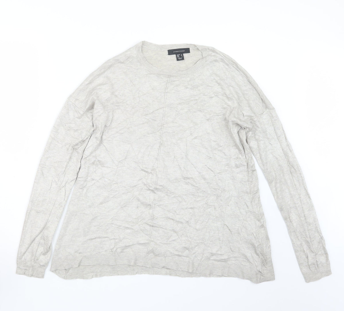 Additional front view of Atmosphere women’s beige knit jumper, size UK 12