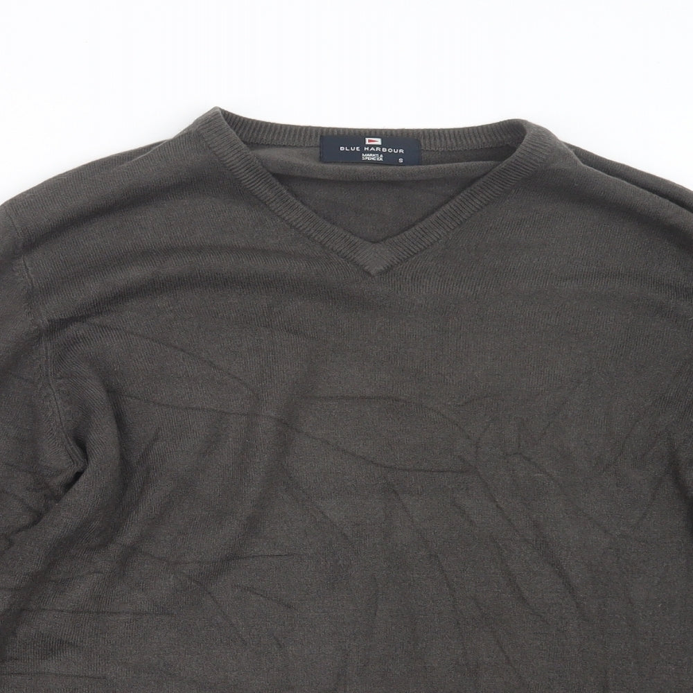 Blue Harbour Mens Brown  Knit Pullover Jumper Size S