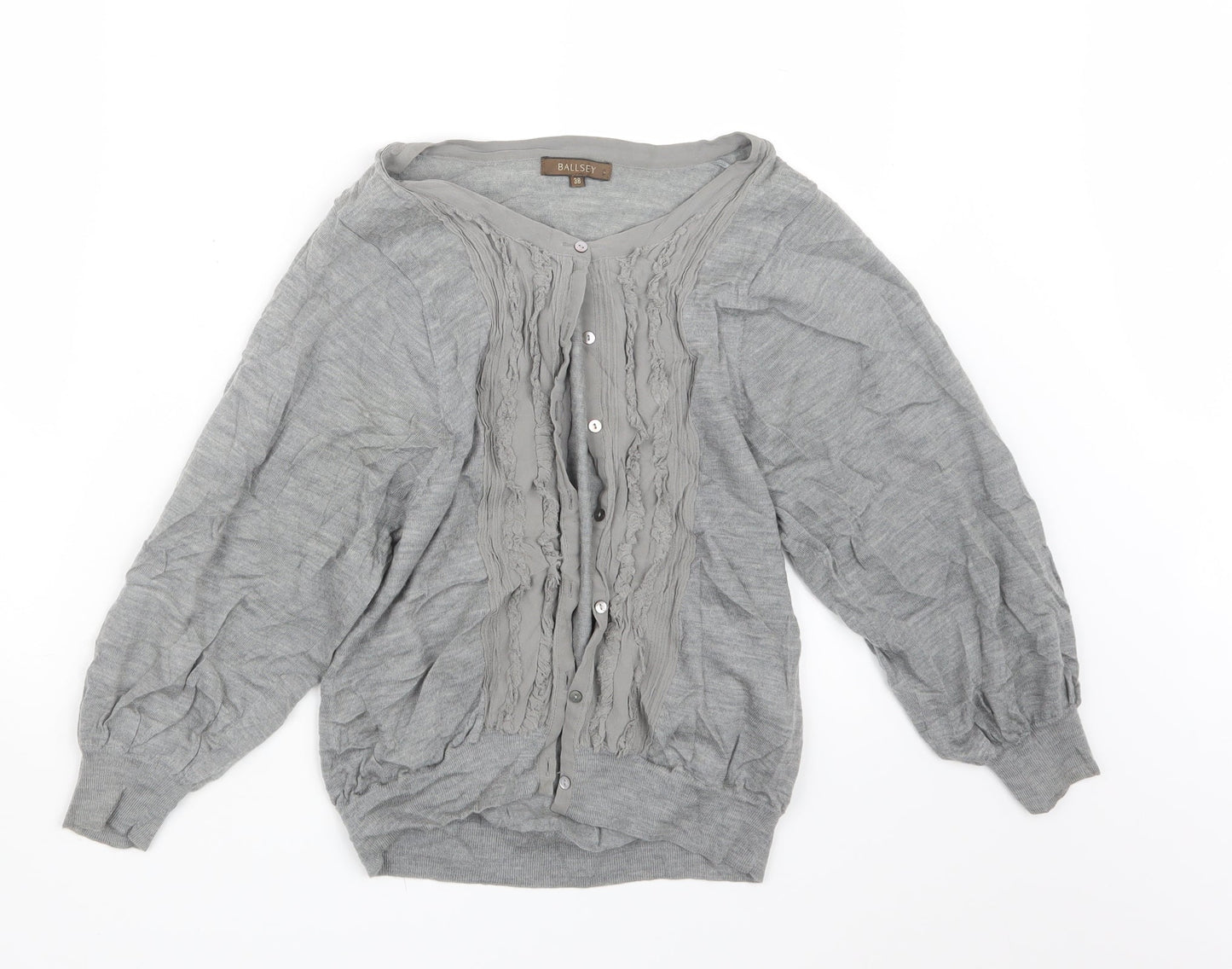 BALLSEY Womens Grey  Knit Cardigan Jumper Size 10