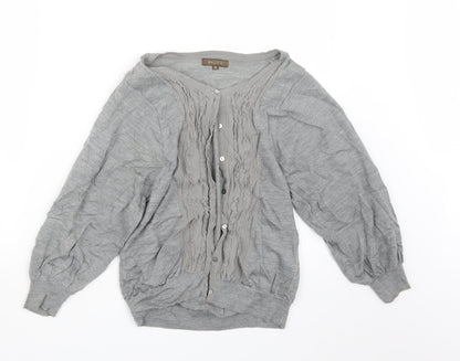 BALLSEY Womens Grey  Knit Cardigan Jumper Size 10