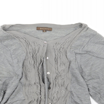 BALLSEY Womens Grey  Knit Cardigan Jumper Size 10