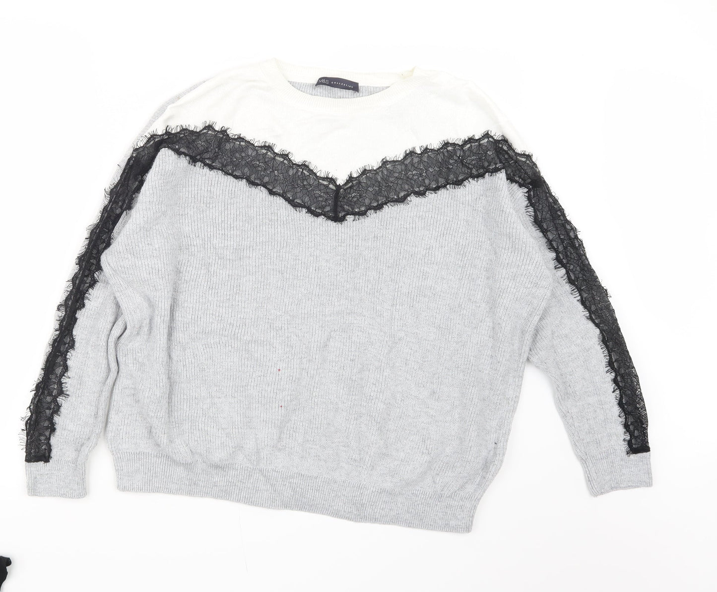 Marks and Spencer Womens Grey  Knit Pullover Jumper Size L