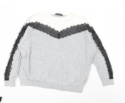 Marks and Spencer Womens Grey  Knit Pullover Jumper Size L