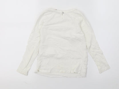 H&M Girls White  Jersey Basic T-Shirt Size 3-4 Years