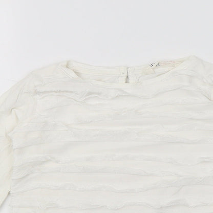 H&M Girls White  Jersey Basic T-Shirt Size 3-4 Years