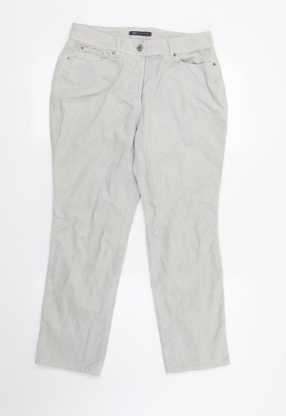 M&S Womens Grey  Denim Straight Jeans Size 10 L26 in