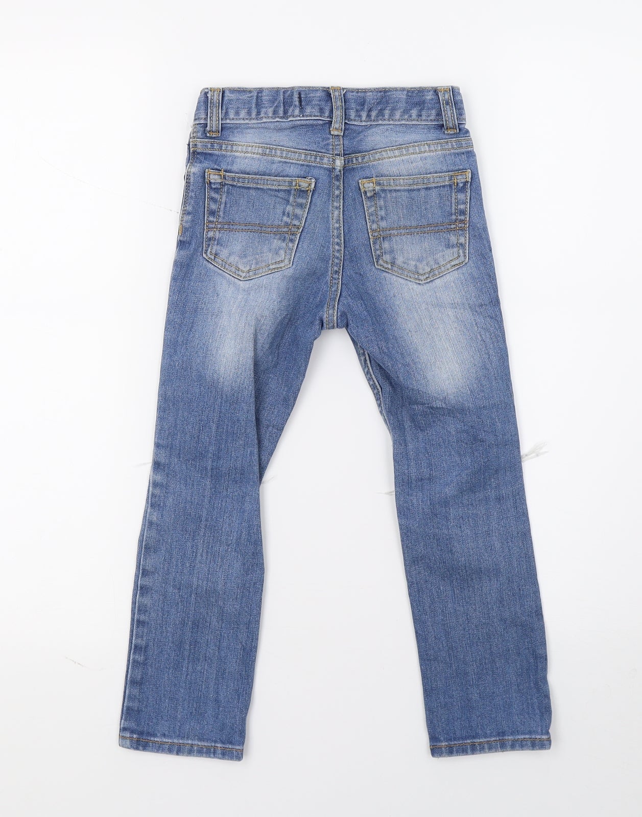 Preworn Girls Blue  Denim Skinny Jeans Size 5 Years - Distressed