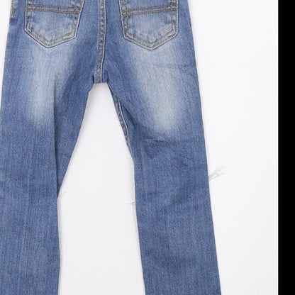 Preworn Girls Blue  Denim Skinny Jeans Size 5 Years - Distressed
