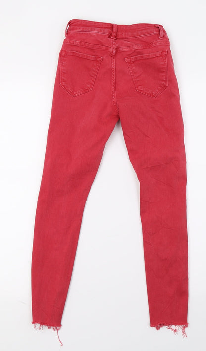 New Look Girls Red  Denim Skinny Jeans Size 10 Years - Distressed