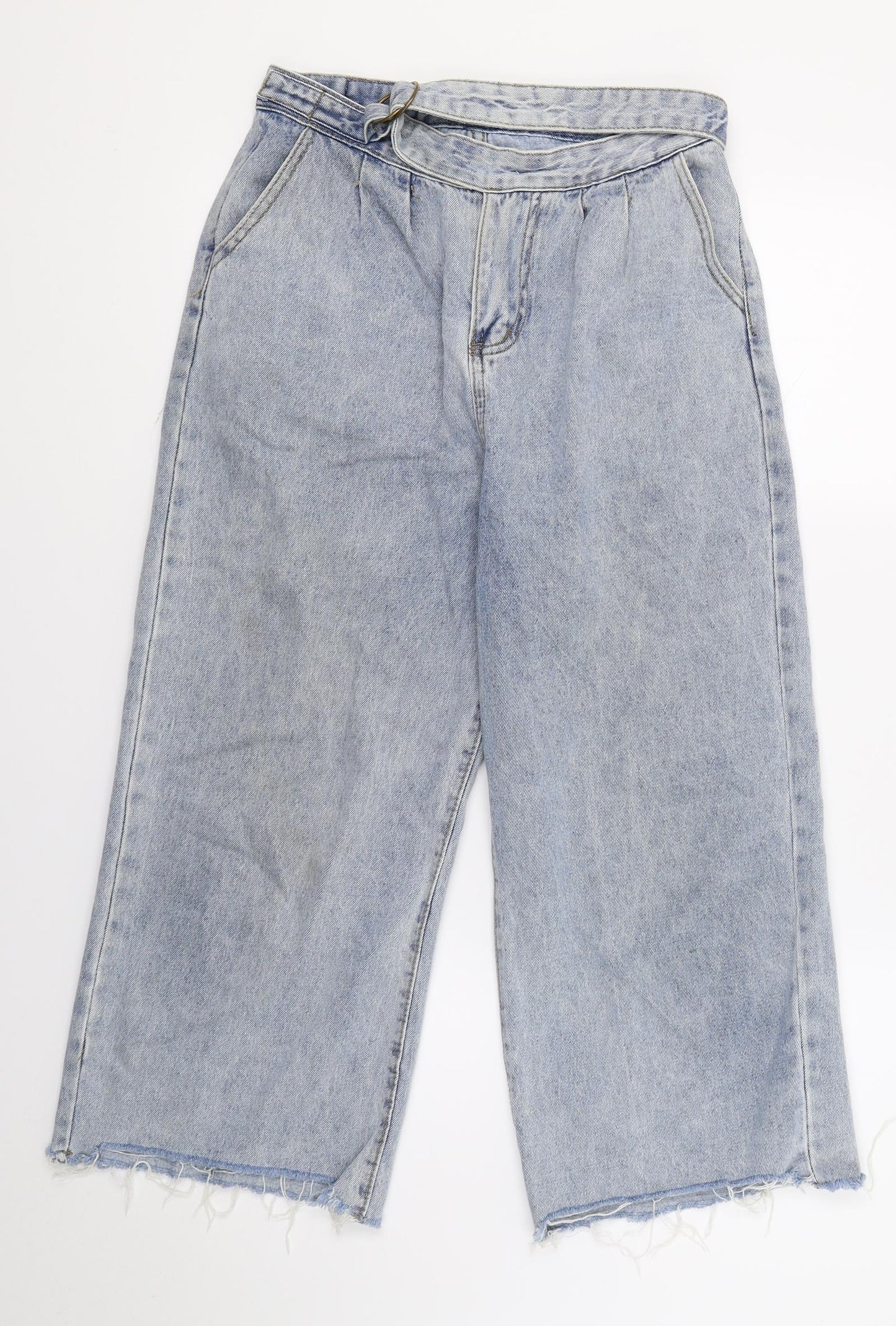 Womens UK Size  Preworn Regular Fit Wide-Leg Blue Jeans