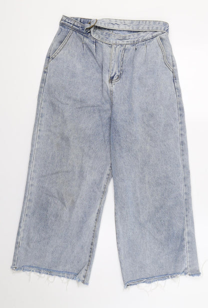 Womens UK Size  Preworn Regular Fit Wide-Leg Blue Jeans