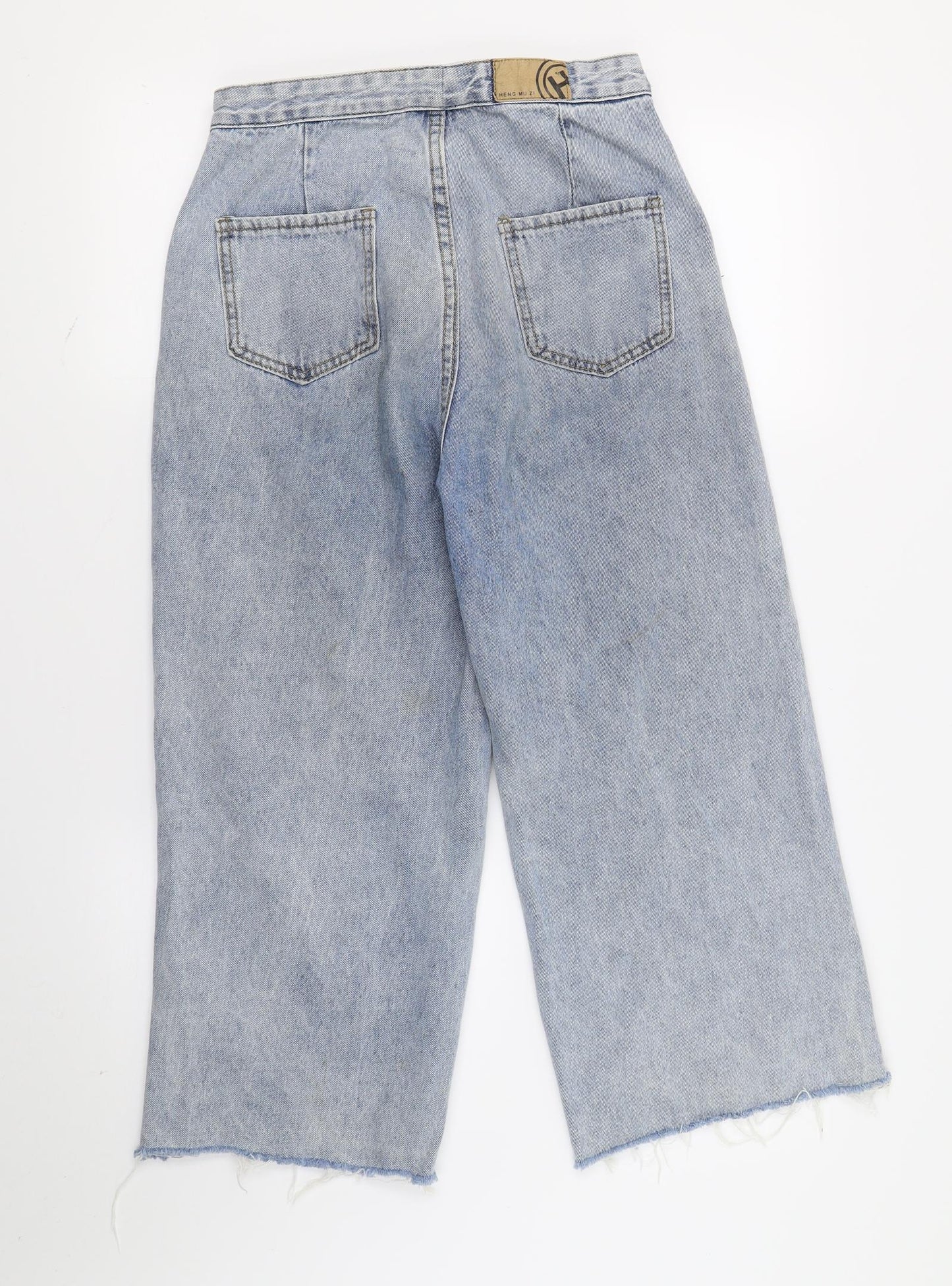 Womens UK Size  Preworn Regular Fit Wide-Leg Blue Jeans