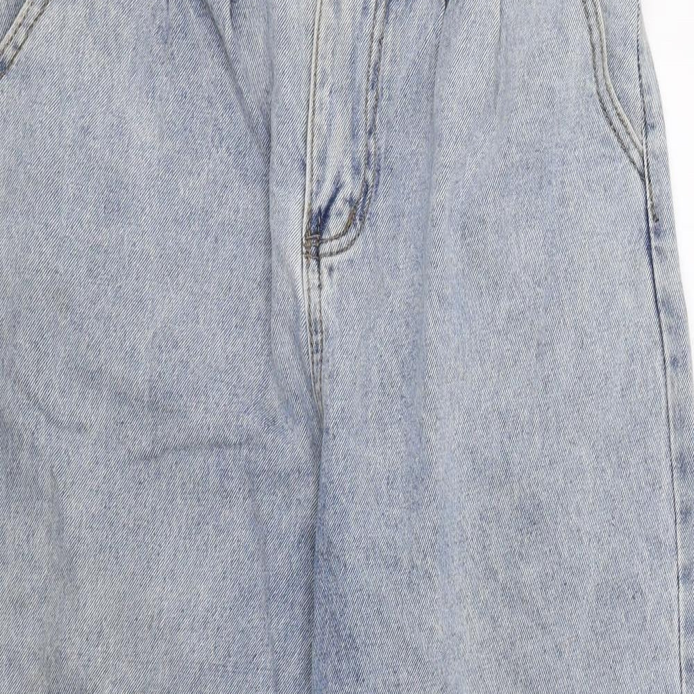 Womens UK Size  Preworn Regular Fit Wide-Leg Blue Jeans