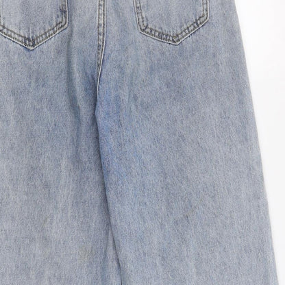 Womens UK Size  Preworn Regular Fit Wide-Leg Blue Jeans