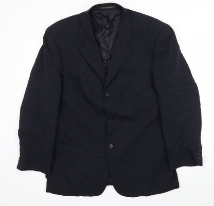 Mens UK Size L St Michael Regular Blue Suit Jacket