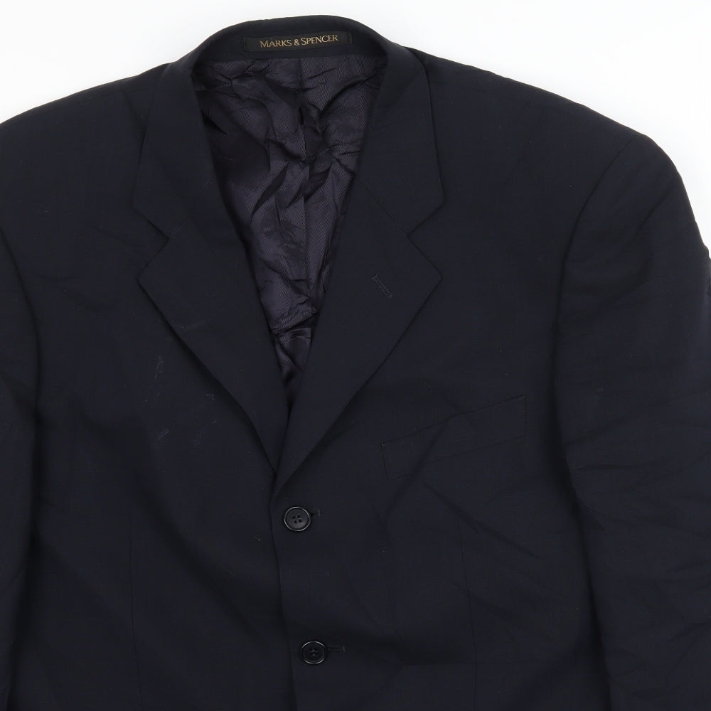 Mens UK Size L St Michael Regular Blue Suit Jacket