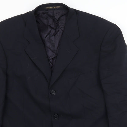 Mens UK Size L St Michael Regular Blue Suit Jacket