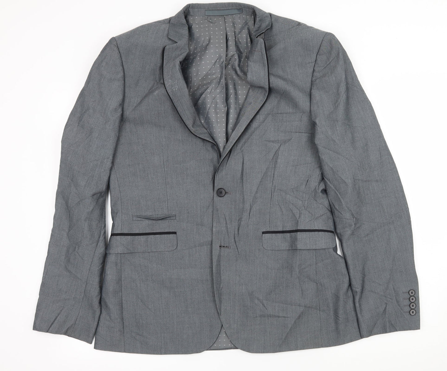 Mens UK Size L Burton Regular Grey Suit Jacket