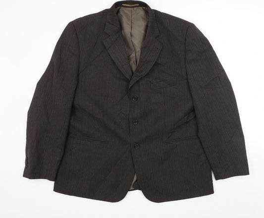 George Mens Grey Striped  Jacket Suit Jacket Size XL