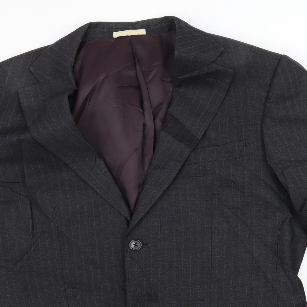 Mens UK Size L Greenwoods Regular Grey Suit Jacket