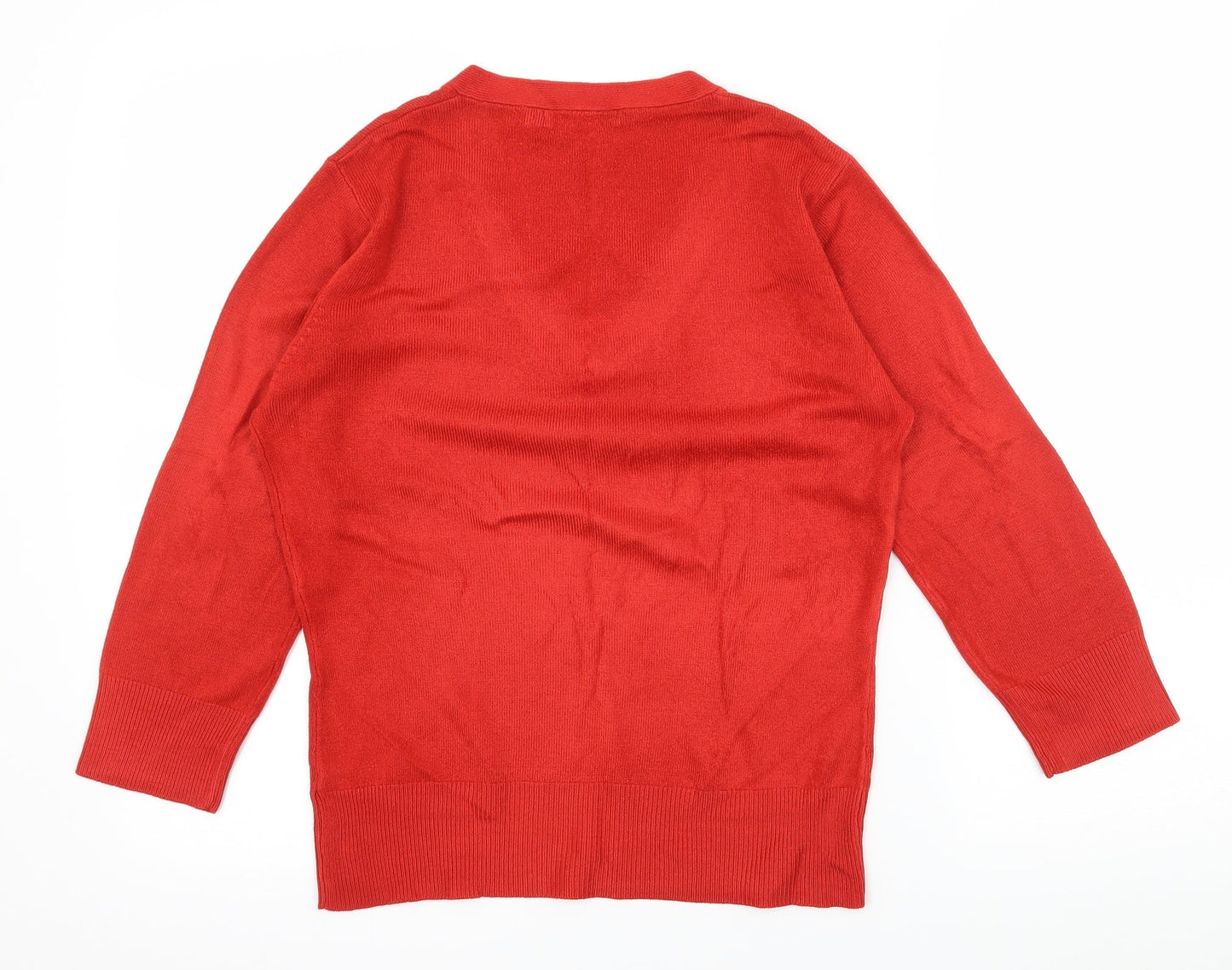 Womens UK Size S M&Co Red Pullover Jumper