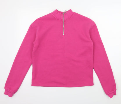 Topshop Womens Pink  Jersey Pullover Sweatshirt Size 6