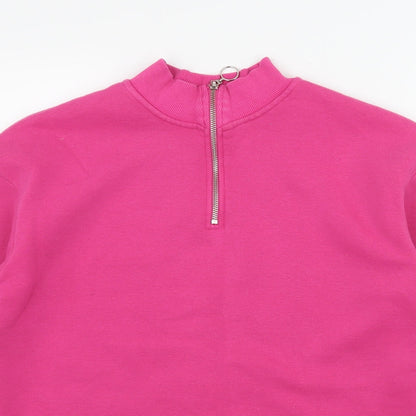 Topshop Womens Pink  Jersey Pullover Sweatshirt Size 6