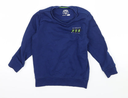 F&F Boys Blue  Jersey Pullover Sweatshirt Size 6-7 Years  - Brooklyn