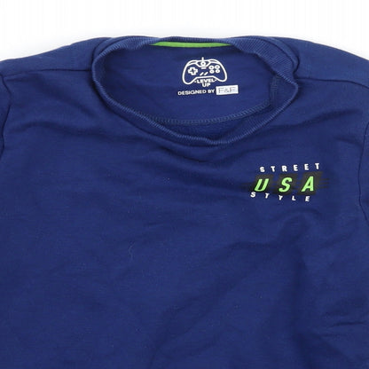 F&F Boys Blue  Jersey Pullover Sweatshirt Size 6-7 Years  - Brooklyn