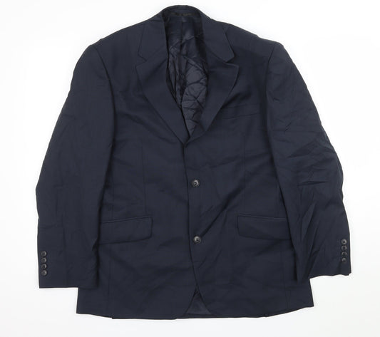 Mens UK Size L Brook Taverner Regular Blue Suit Jacket