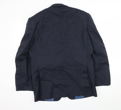 Mens UK Size L Brook Taverner Regular Blue Suit Jacket